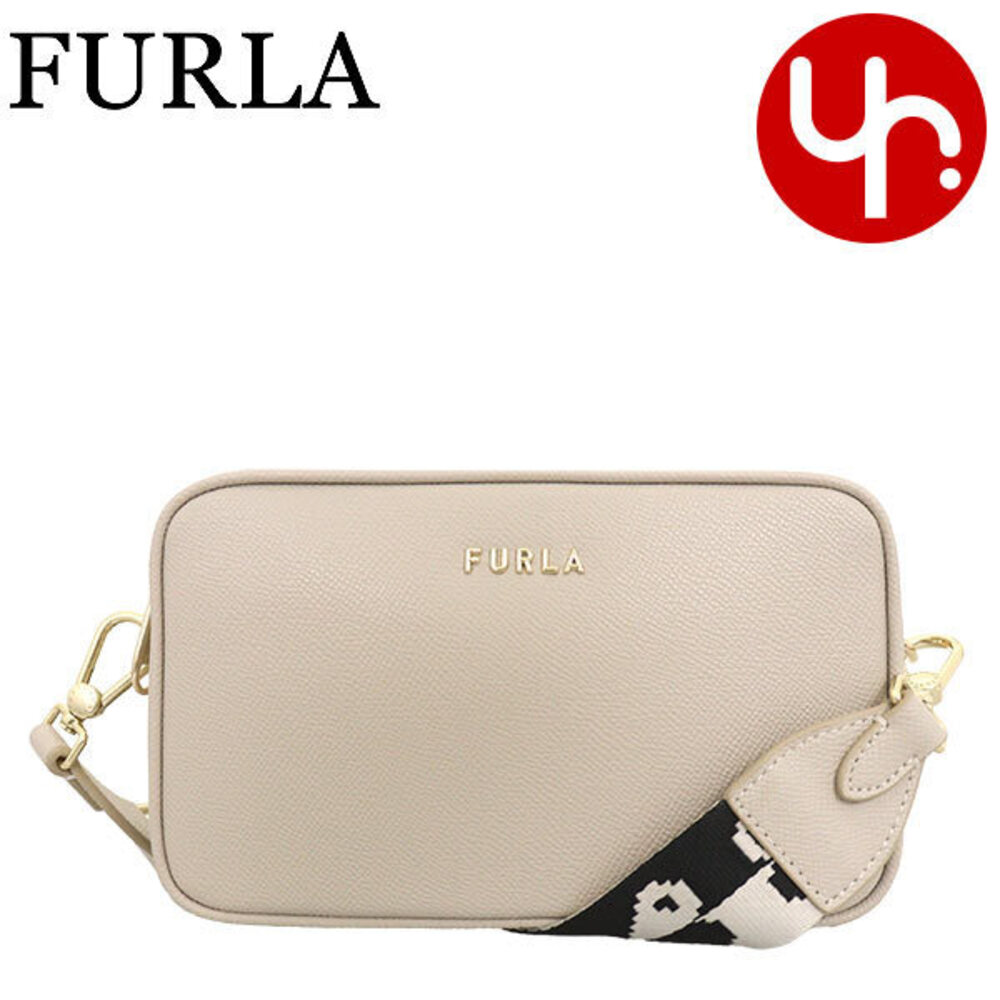 FURLA Shoulder Bag Perla Lily Leather Woven Strap Crossbody